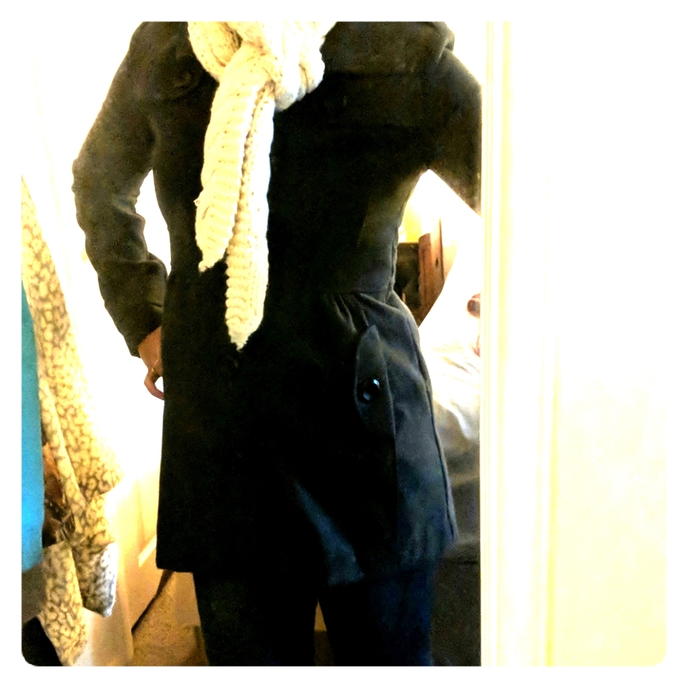 Fitted Grey Peacoat